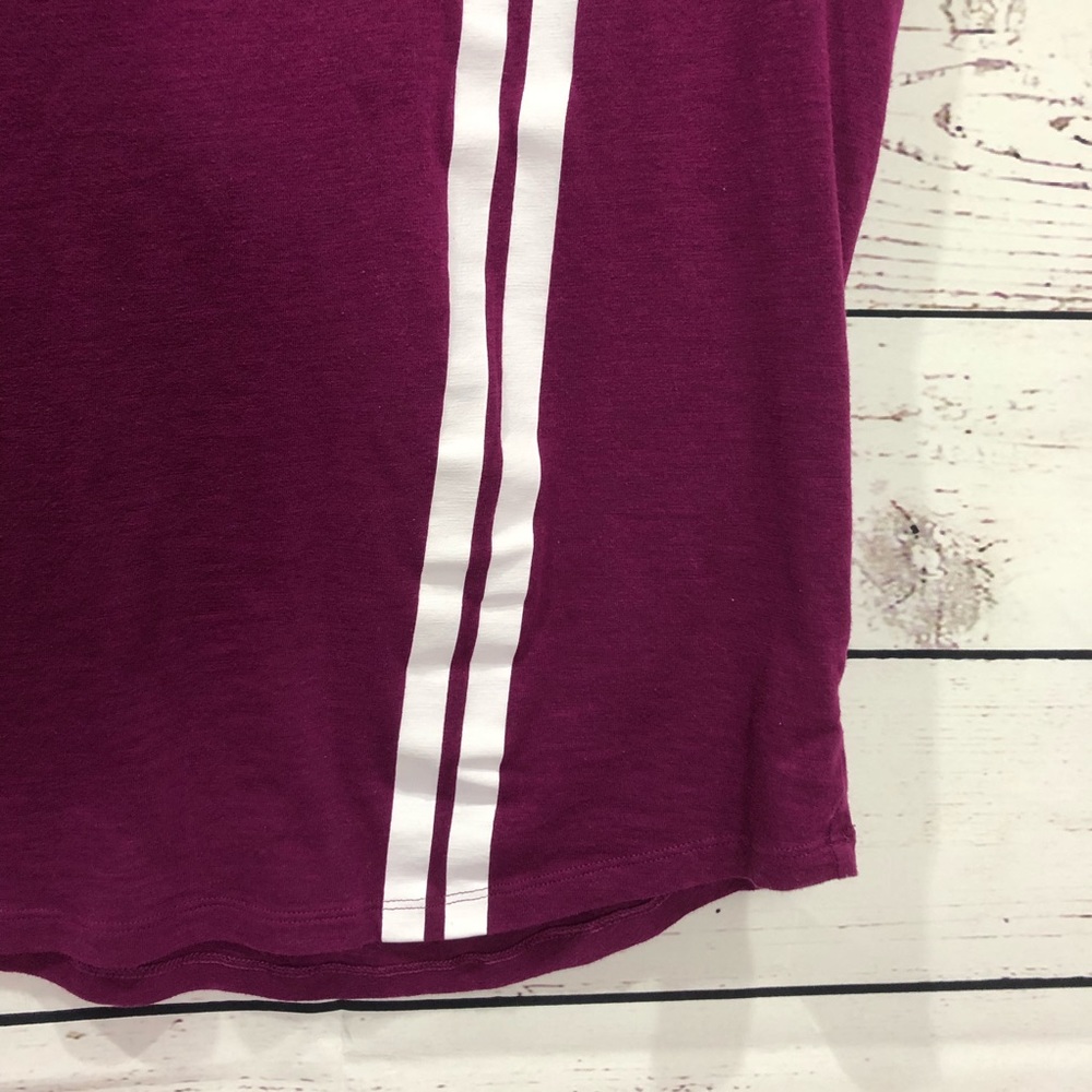 VS Pink Logo Striped Short Sleeved Tee: Purple - Picture 5 of 6
